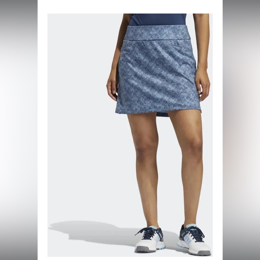 Adidas Ultimate365 Primegreen Printed Golf Skort | XL | Hazy Sky & Crew Navy